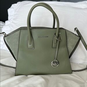 Michael Kors Green Satchel with Structured Design